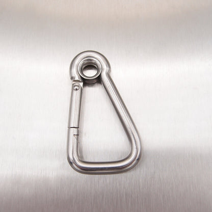 Stainless Steel Asymmetric Carbine Hook with Eyelet - AISI 316