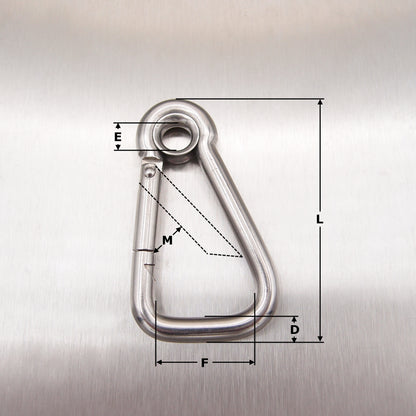 Stainless Steel Asymmetric Carbine Hook with Eyelet & Screw Nut