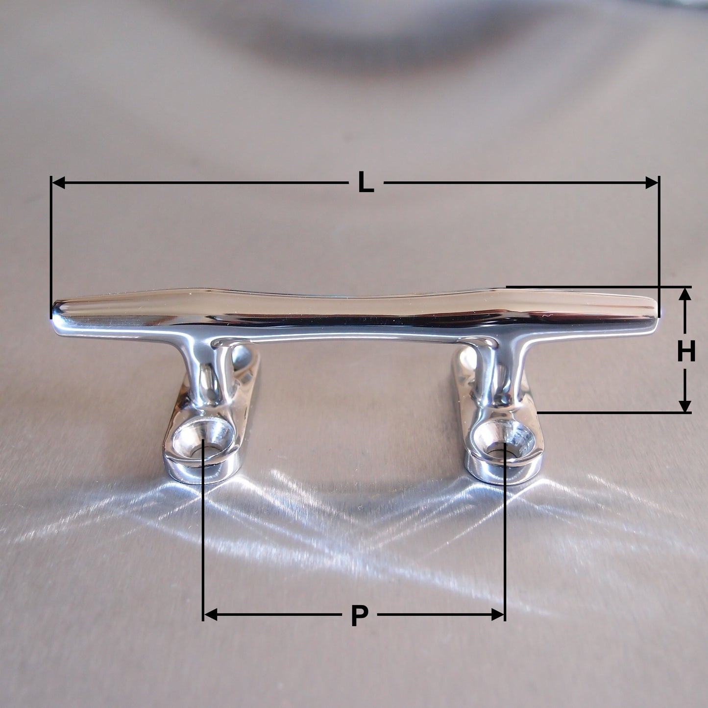 Stainless Steel Four Hole Hollow Base / Cross End Low Flat Cleats - AISI 316