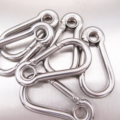 Stainless Steel Carbine Hooks - with Eyelet - AISI 316
