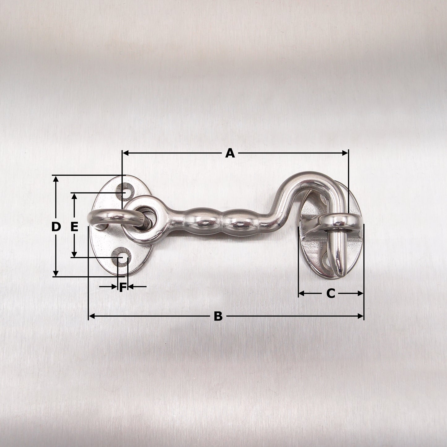 Stainless Steel Cabin Door Hooks with Plate - AISI 316