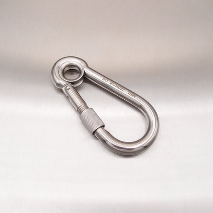 Stainless Steel Load Rated Carbine Hook With Screw Nut - With Eyelet