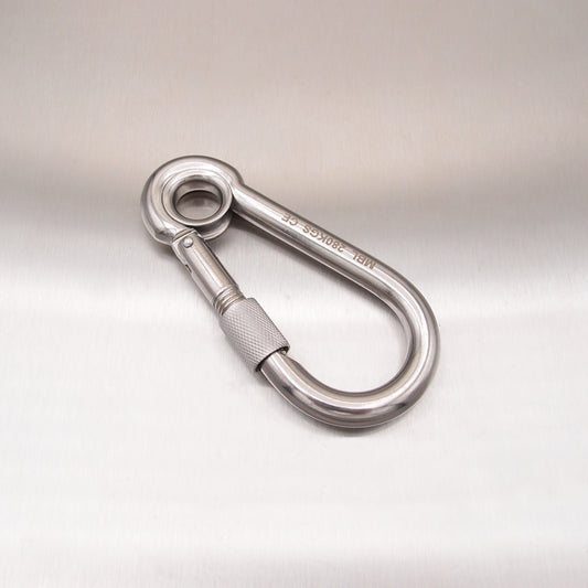 Stainless Steel Load Rated Carbine Hook With Screw Nut - With Eyelet