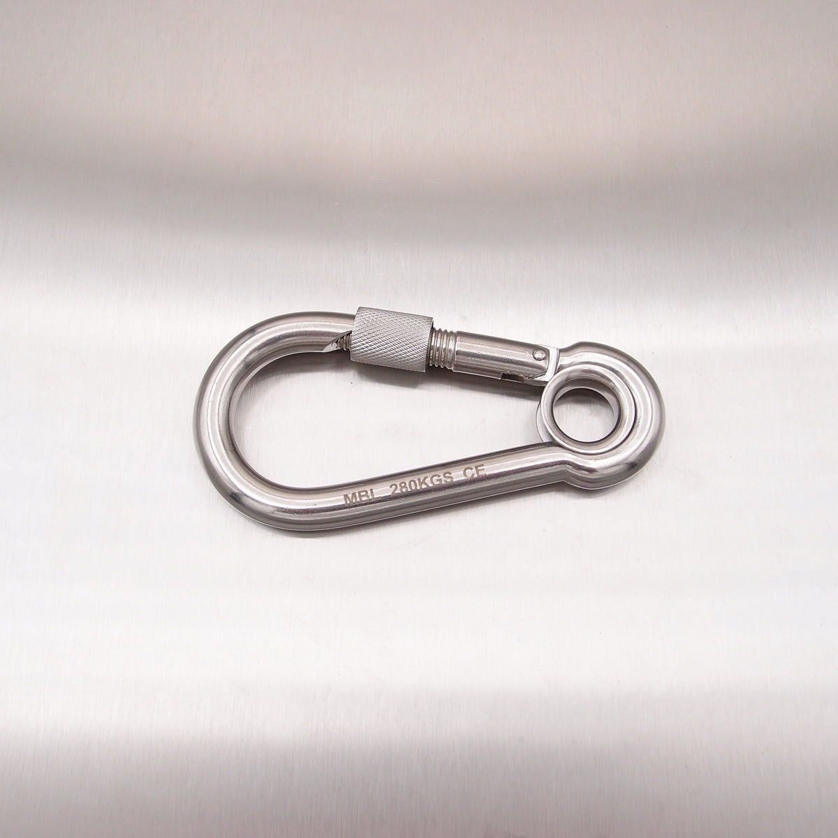 Stainless Steel Load Rated Carbine Hook With Screw Nut - With Eyelet