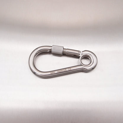 Stainless Steel Load Rated Carbine Hook With Screw Nut - With Eyelet