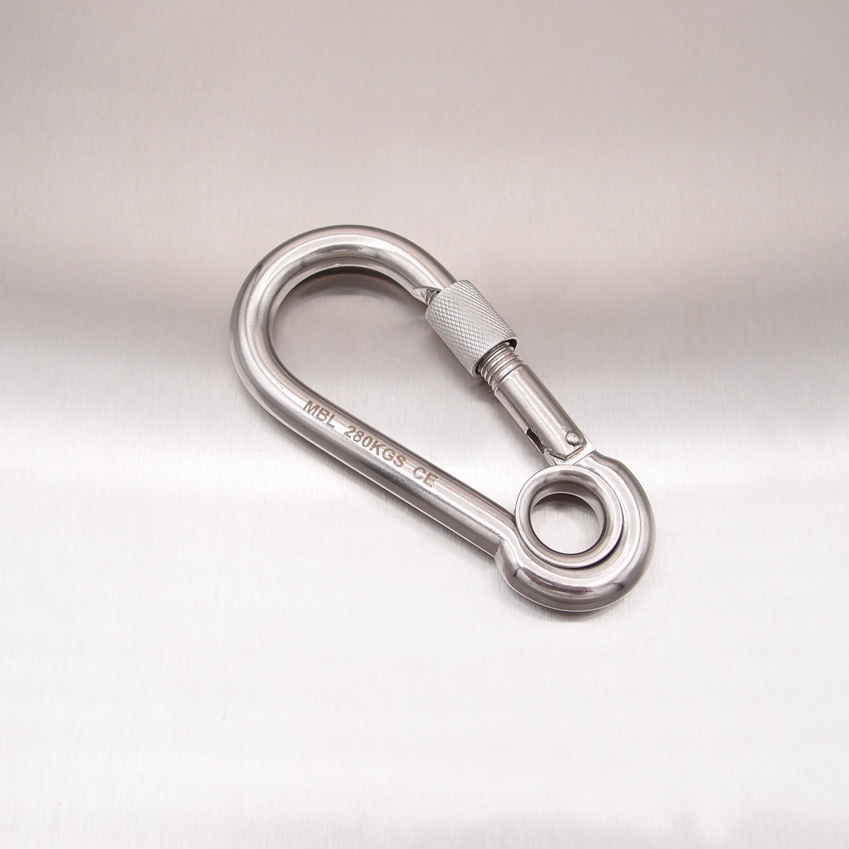 Stainless Steel Load Rated Carbine Hook With Screw Nut - With Eyelet