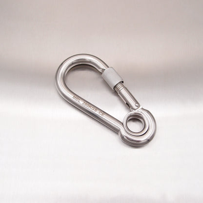 Stainless Steel Load Rated Carbine Hook With Screw Nut - With Eyelet