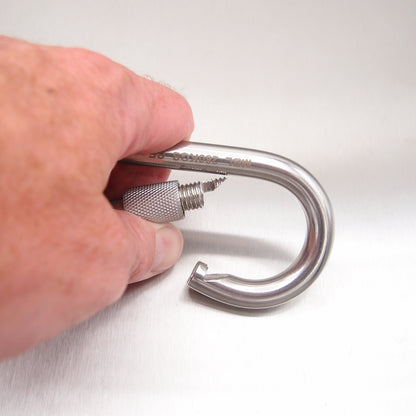 Stainless Steel Load Rated Carbine Hook With Screw Nut - With Eyelet