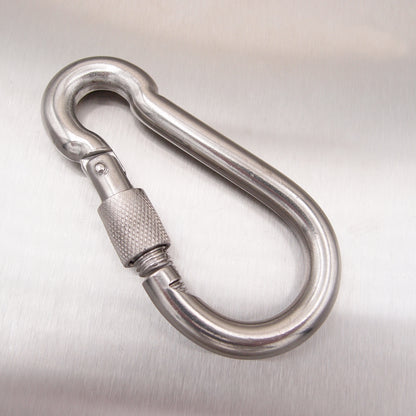 Stainless Steel Carbine Hooks with Screw Nut - Without Eyelet - AISI 316