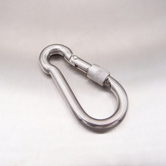 Stainless Steel Carbine Hooks with Screw Nut - Without Eyelet - AISI 316