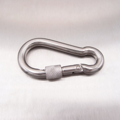 Stainless Steel Carbine Hooks with Screw Nut - Without Eyelet - AISI 316