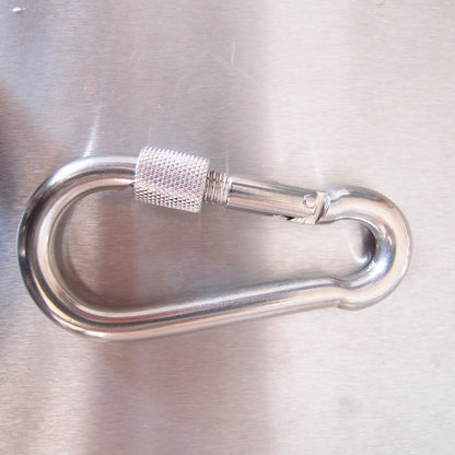 Stainless Steel Carbine Hooks with Screw Nut - Without Eyelet - AISI 316