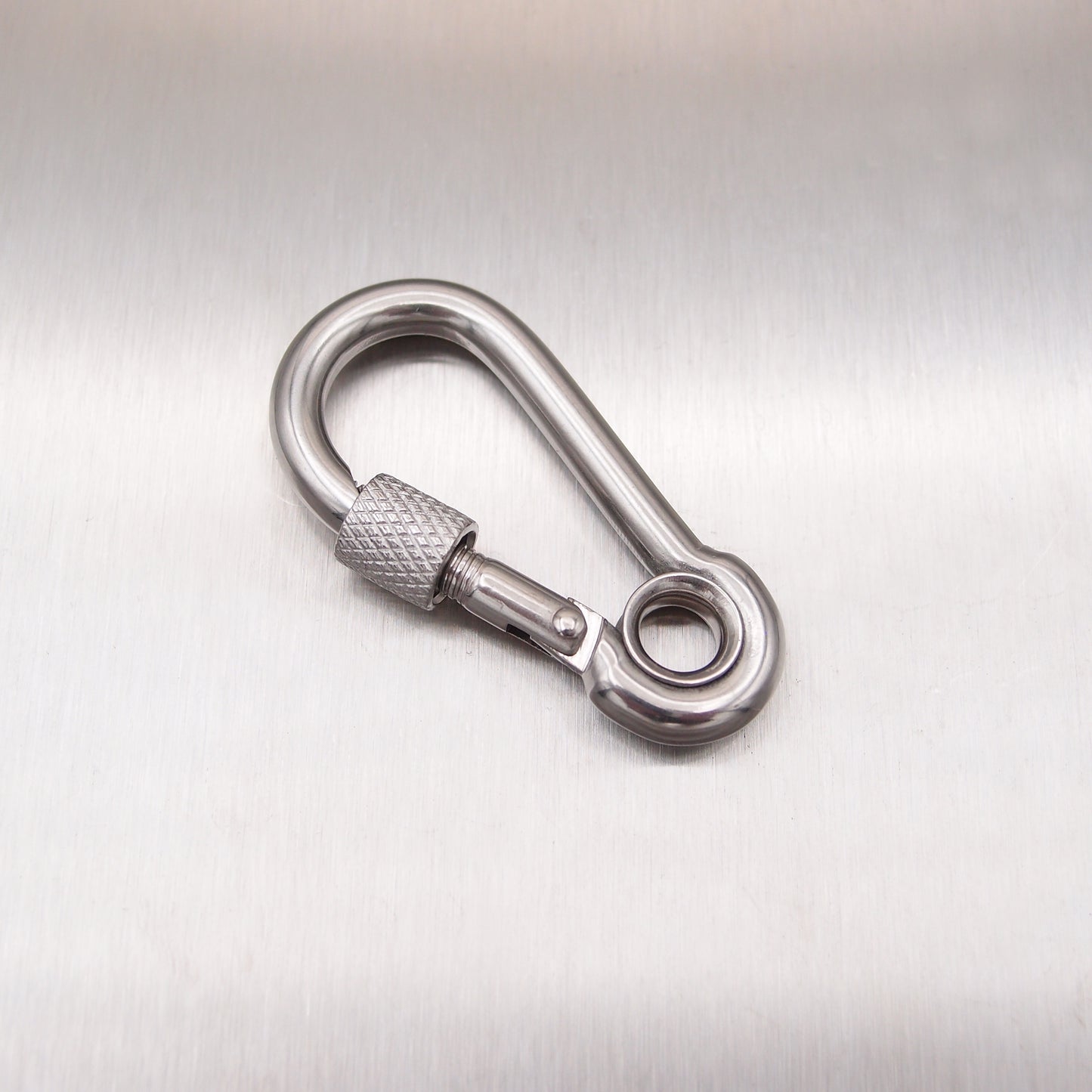 Stainless Steel Carbine Hook With Screw Nut - With Eyelet - AISI 316