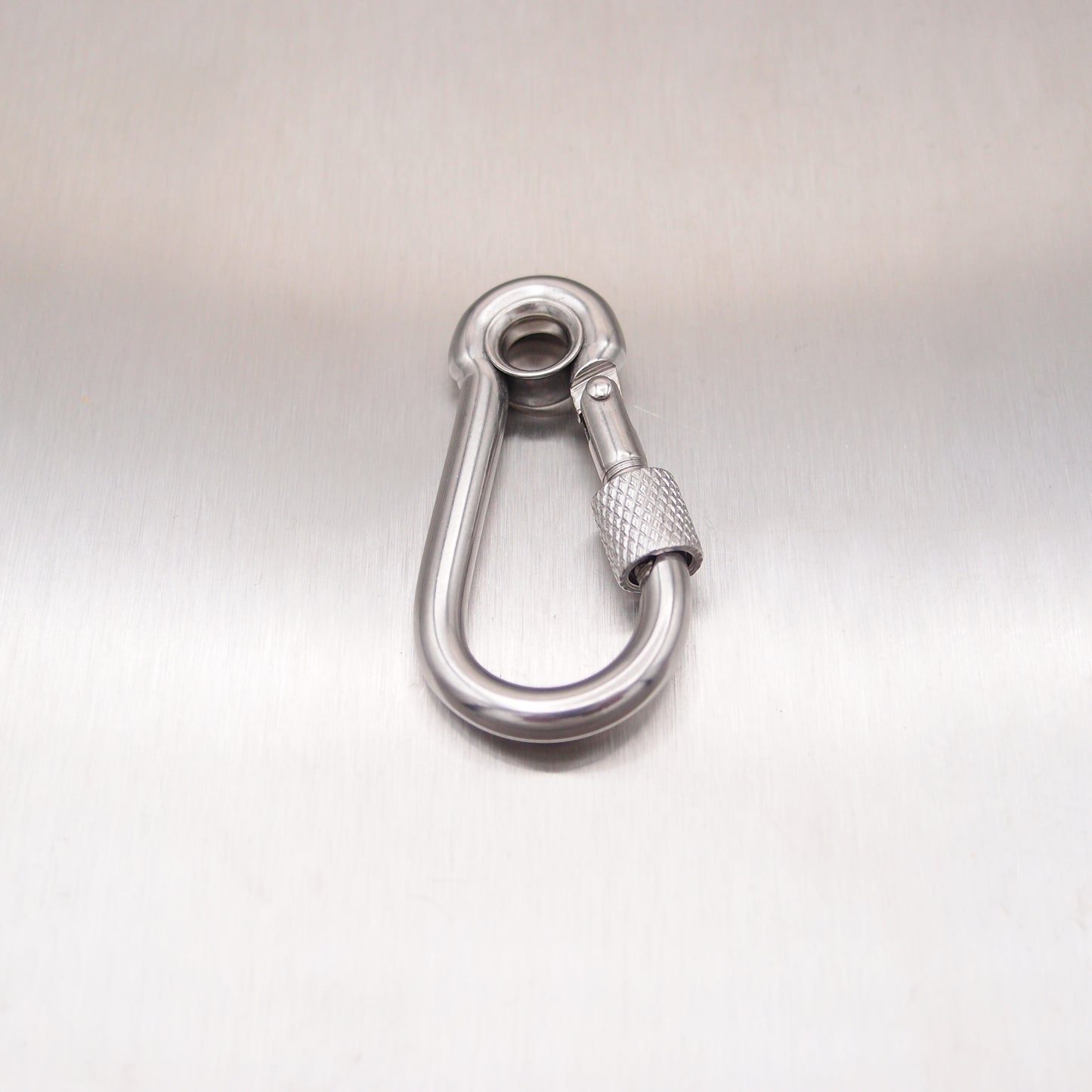 Stainless Steel Carbine Hook With Screw Nut - With Eyelet - AISI 316