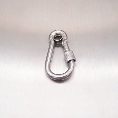 Stainless Steel Carbine Hook With Screw Nut - With Eyelet - AISI 316
