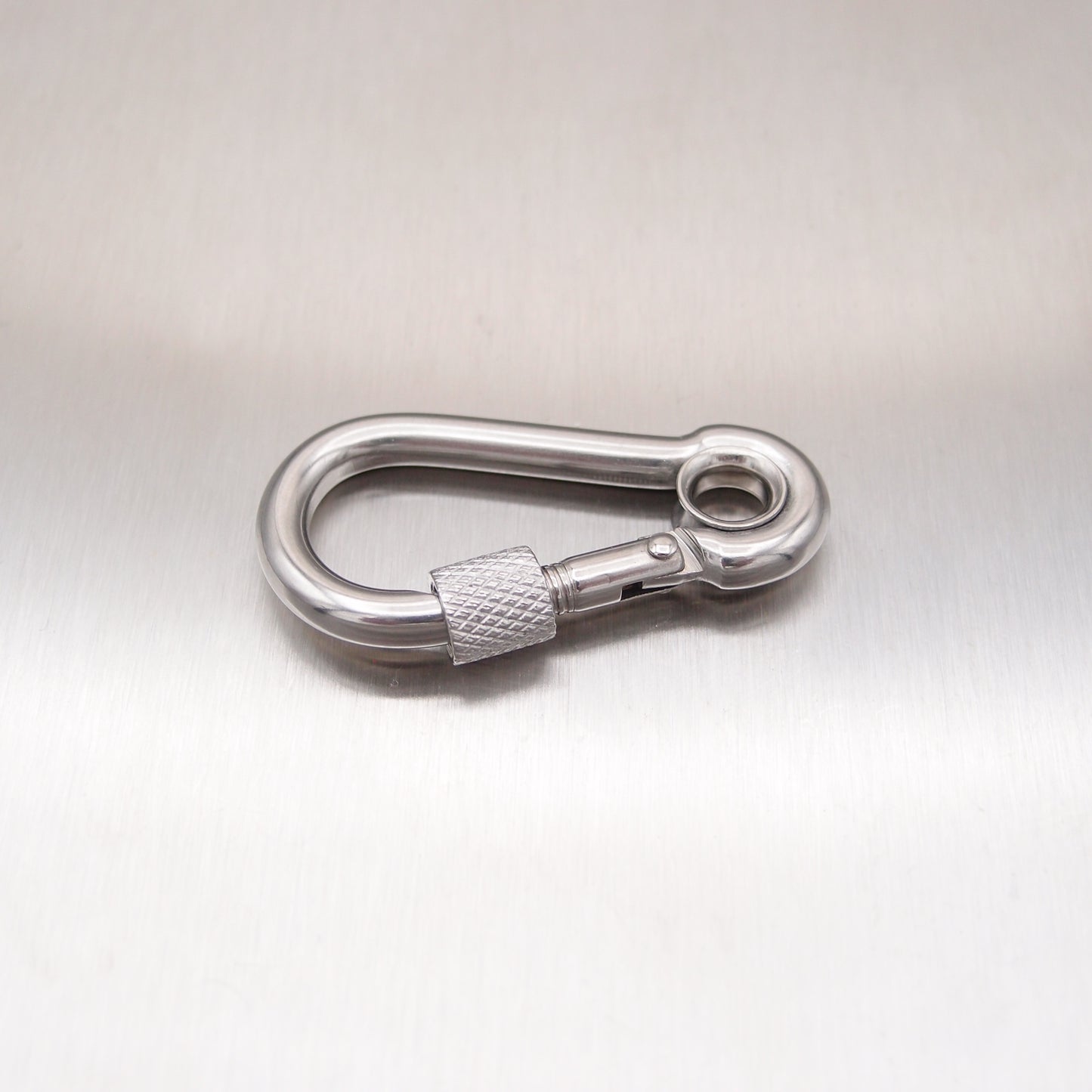 Stainless Steel Carbine Hook With Screw Nut - With Eyelet - AISI 316