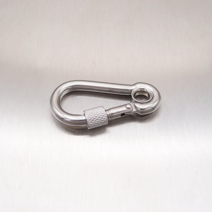 Stainless Steel Carbine Hook With Screw Nut - With Eyelet - AISI 316