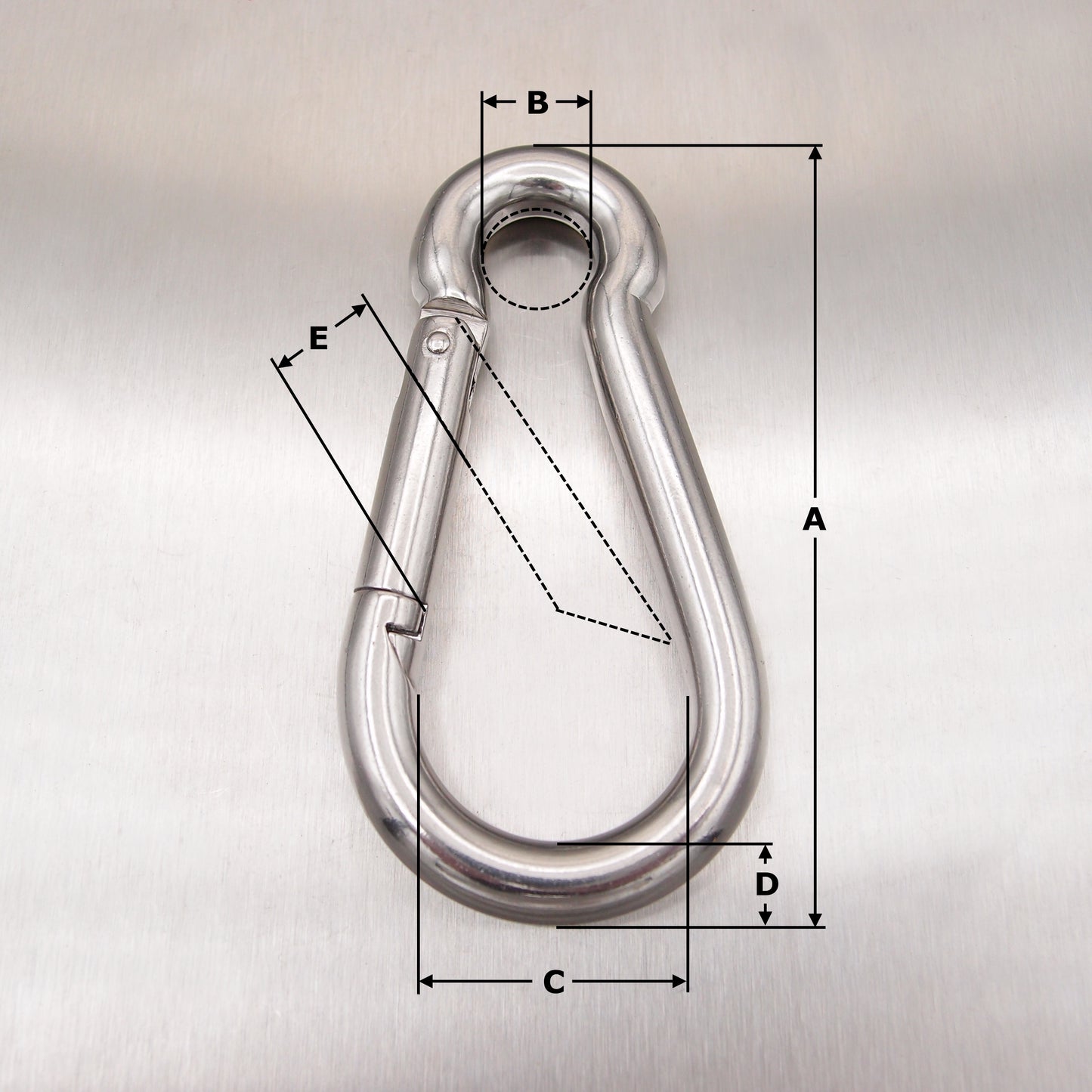 Stainless Steel Carbine Hooks - without Eyelet - AISI 316