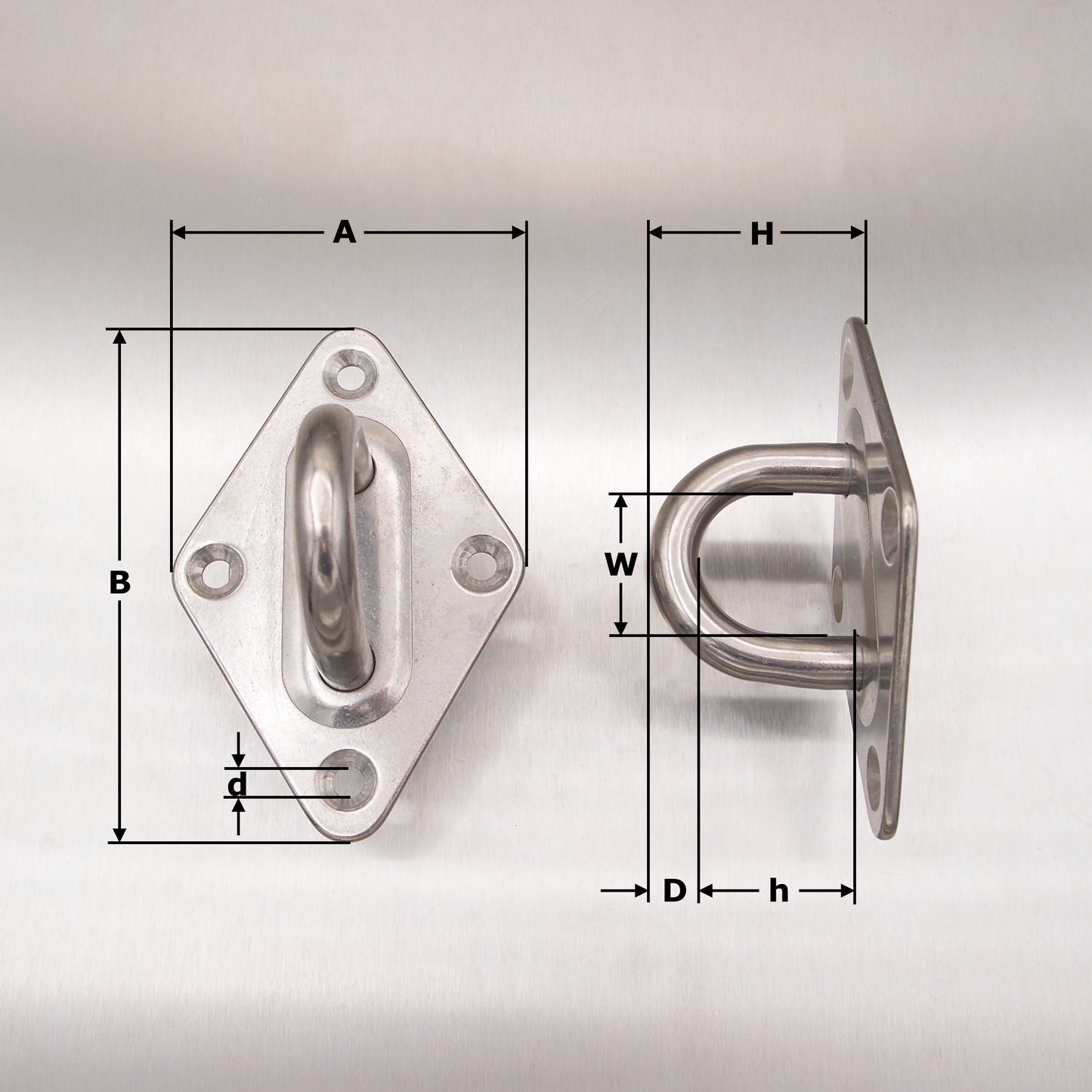 Stainless Steel Four Hole Diamond Eye Plates AISI 304