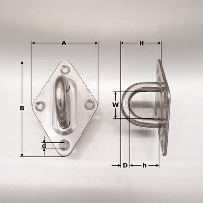 Stainless Steel Four Hole Diamond Eye Plates AISI 304