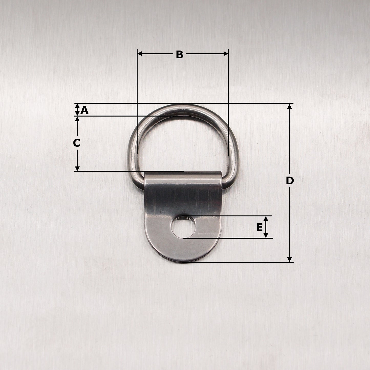 3mm x 20mm Stainless Steel Dee Ring and Cleat - AISI 316