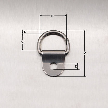 3mm x 20mm Stainless Steel Dee Ring and Cleat - AISI 316