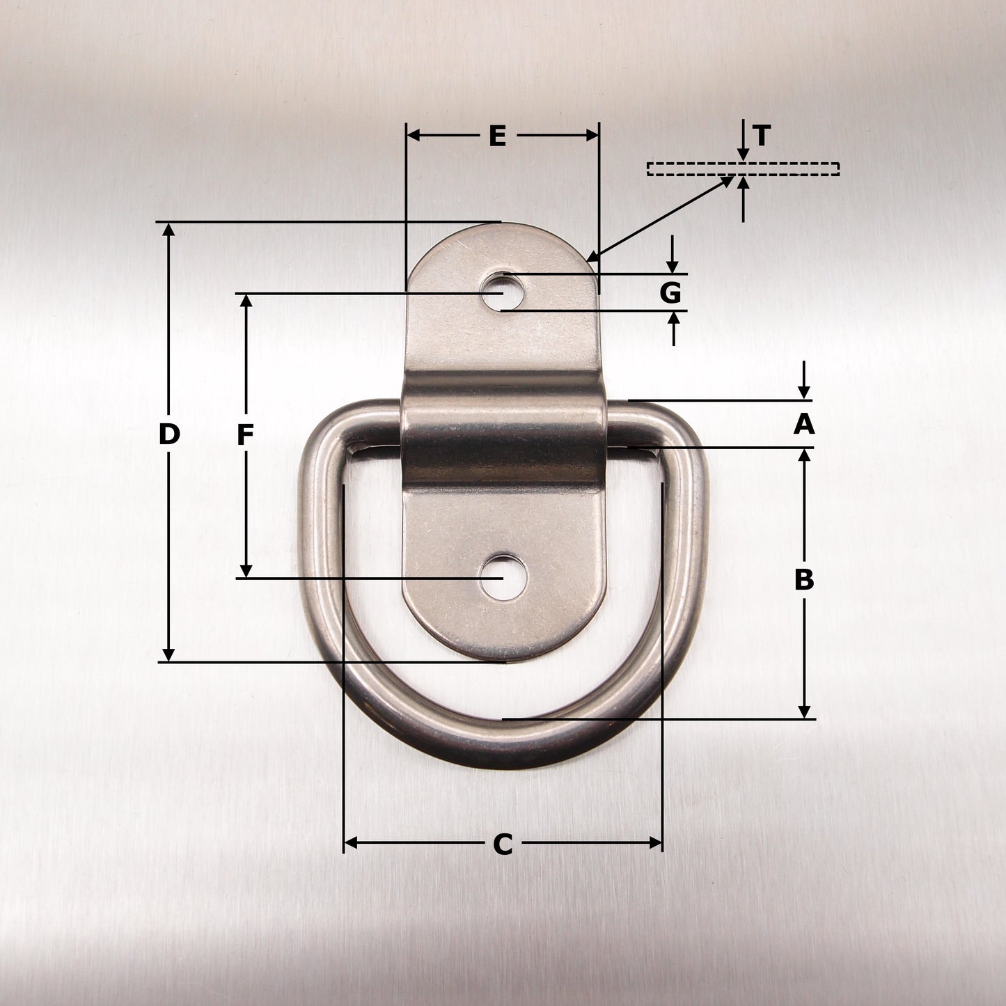 Stainless Steel Dee Ring & Mounting Bracket