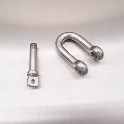 Stainless Steel Dee Shackle - with Screwed Collar Pin AISI 316