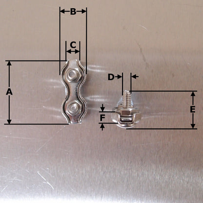 Stainless Steel Duplex Wire Rope Grips - AISI 316