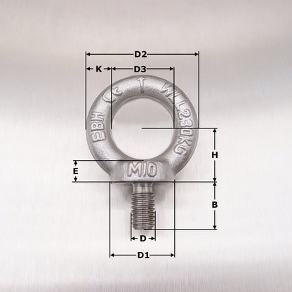 Stainless Steel Forged Eyebolts to DIN 580 Tested - AISI 316