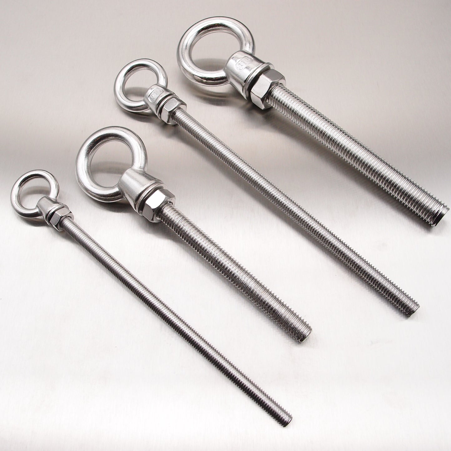 Stainless Steel Long Shank Eyebolts with Nut and Washer AISI 316