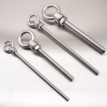 Stainless Steel Long Shank Eyebolts with Nut and Washer AISI 316
