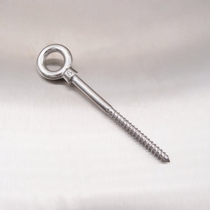 Stainless Steel Eyebolt with Lag Thread - Woodscrew Thread - AISI 316