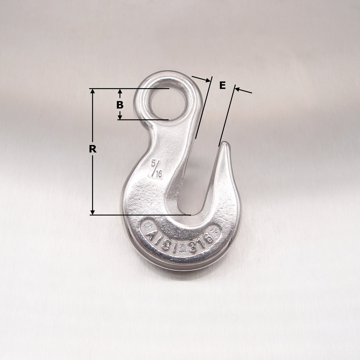 Stainless Steel Eye Type Grab Hook - AISI 316