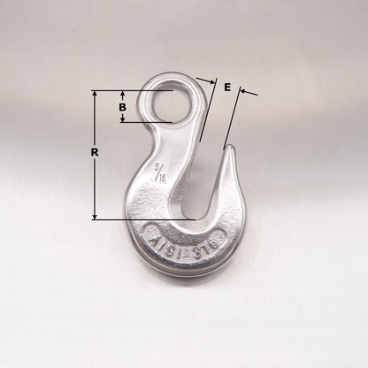 Stainless Steel Eye Type Grab Hook - AISI 316