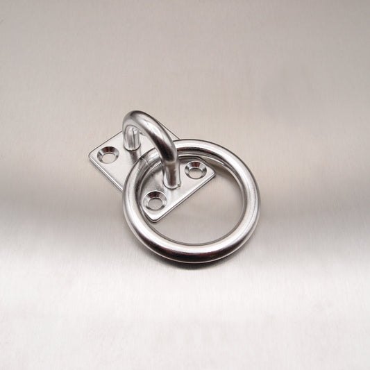 Stainless Steel Four Hole Eye Plates - Fitted with Ring AISI 304