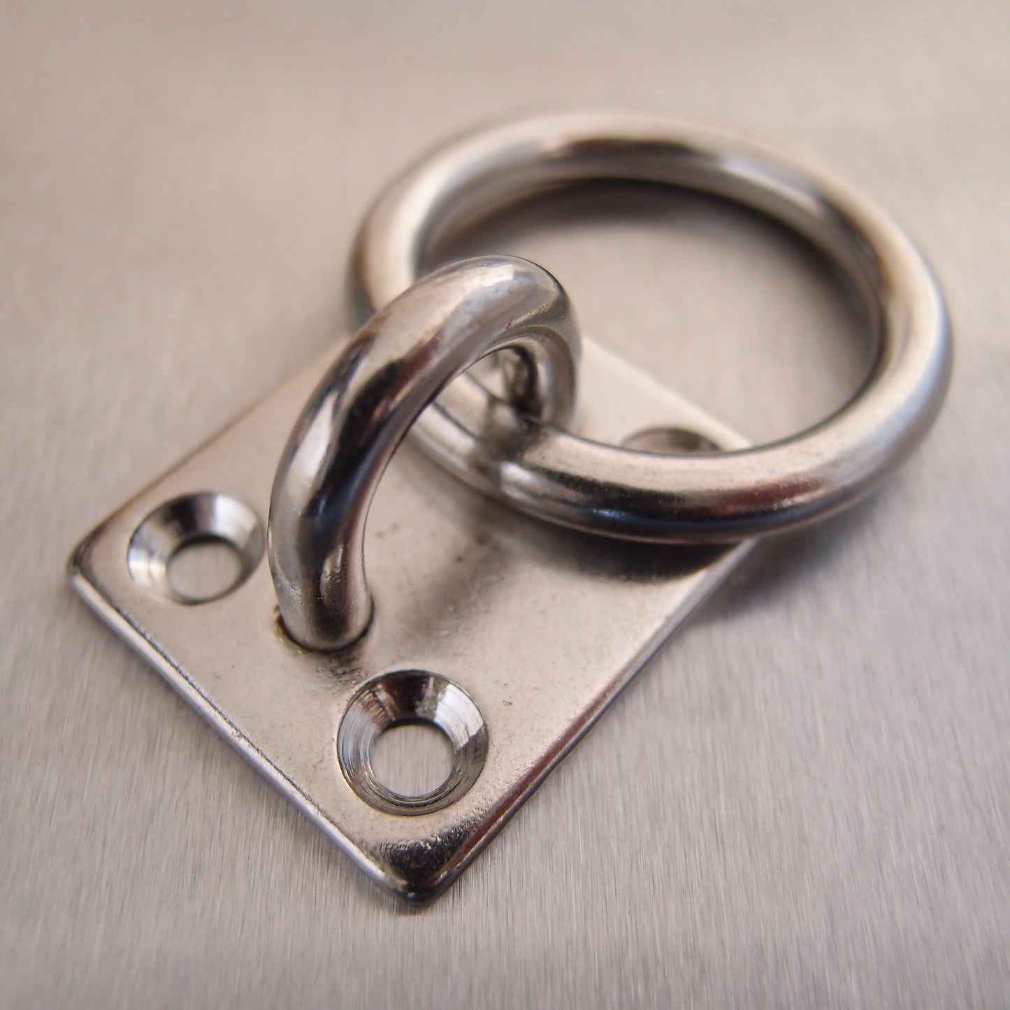 Stainless Steel Four Hole Eye Plates - Fitted with Ring AISI 304