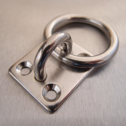 Stainless Steel Four Hole Eye Plates - Fitted with Ring AISI 304