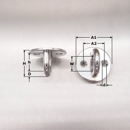 Stainless Steel Two Hole Round Eye Plates 304 AISI