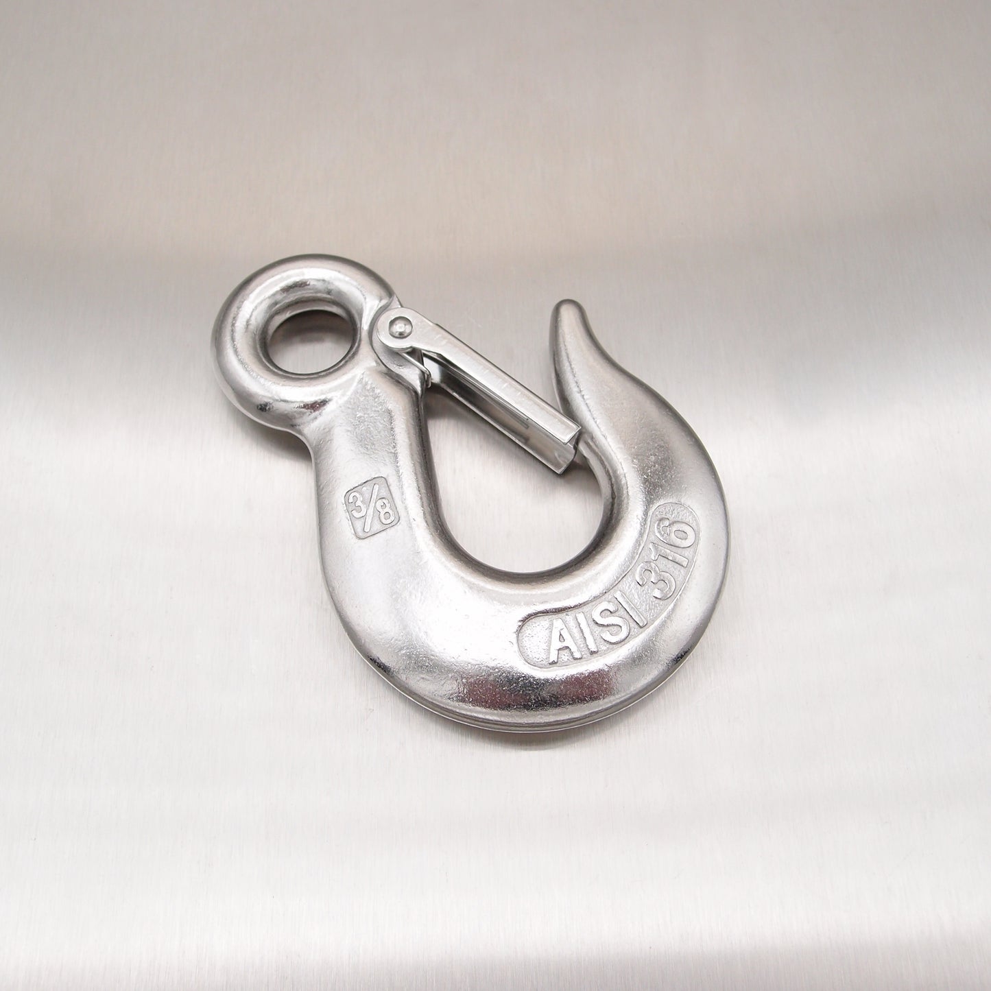 Stainless Steel Eye Type Sling Hook with Safety Catch - AISI 316