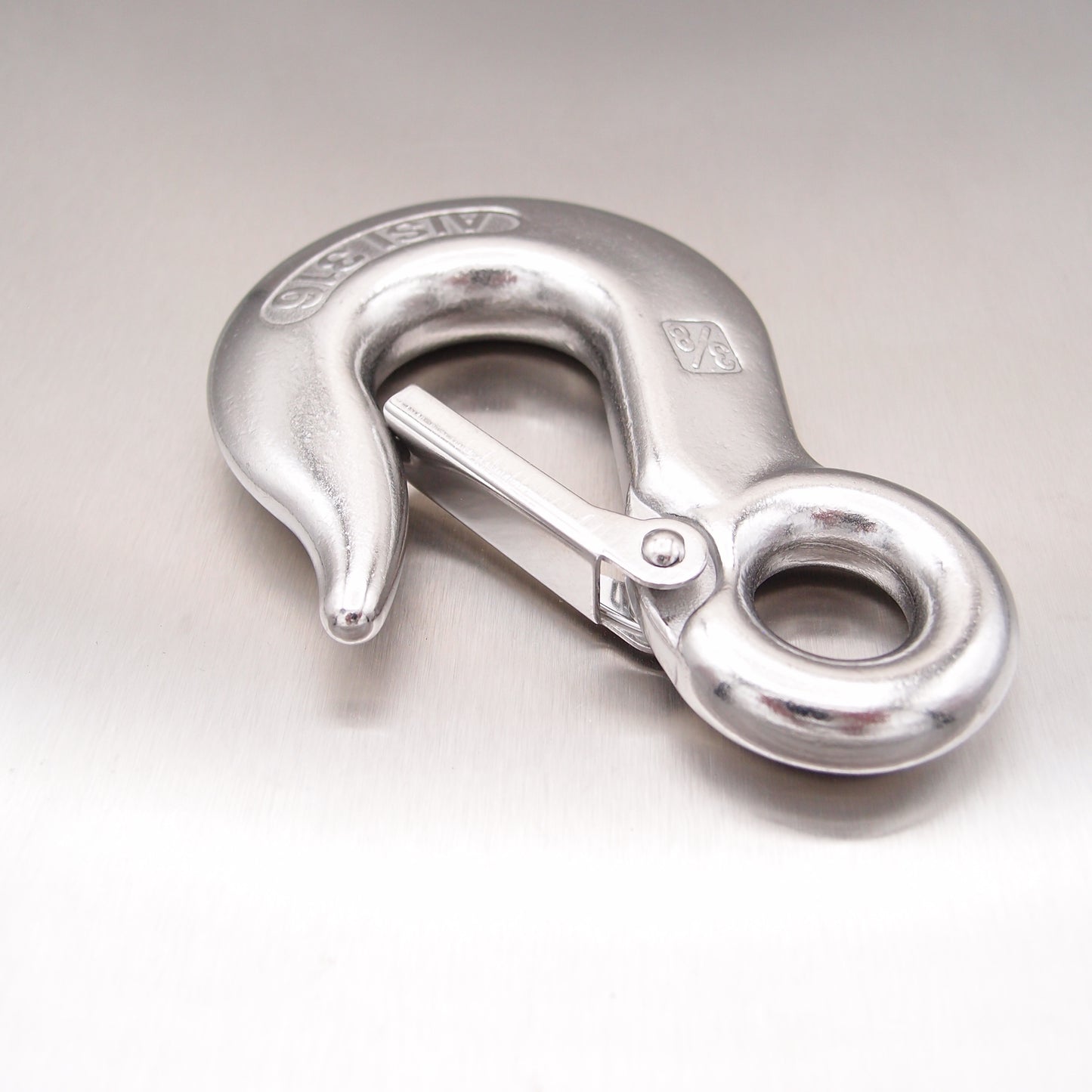 Stainless Steel Eye Type Sling Hook with Safety Catch - AISI 316