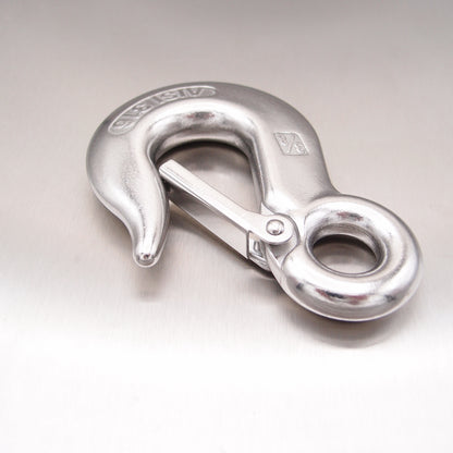 Stainless Steel Eye Type Sling Hook with Safety Catch - AISI 316