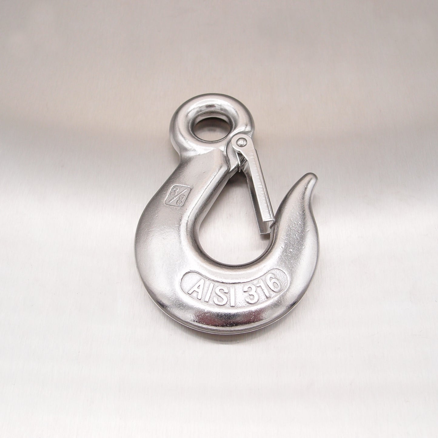 Stainless Steel Eye Type Sling Hook with Safety Catch - AISI 316