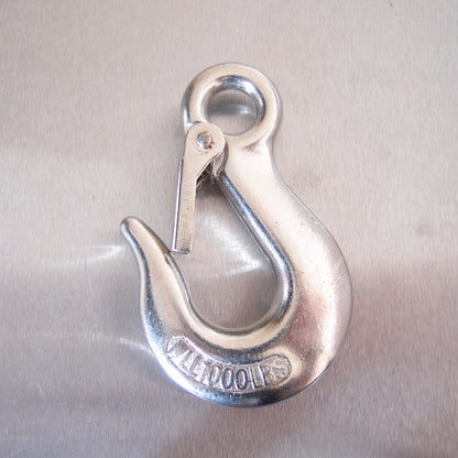 Stainless Steel Eye Type Sling Hook with Safety Catch - AISI 316