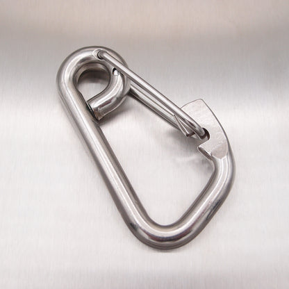 Stainless Steel Formed Eye Carbine Hooks with Spring Wire Safety Catch - AISI 316