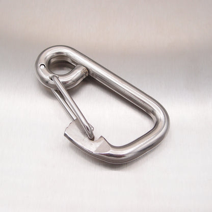 Stainless Steel Formed Eye Carbine Hooks with Spring Wire Safety Catch - AISI 316