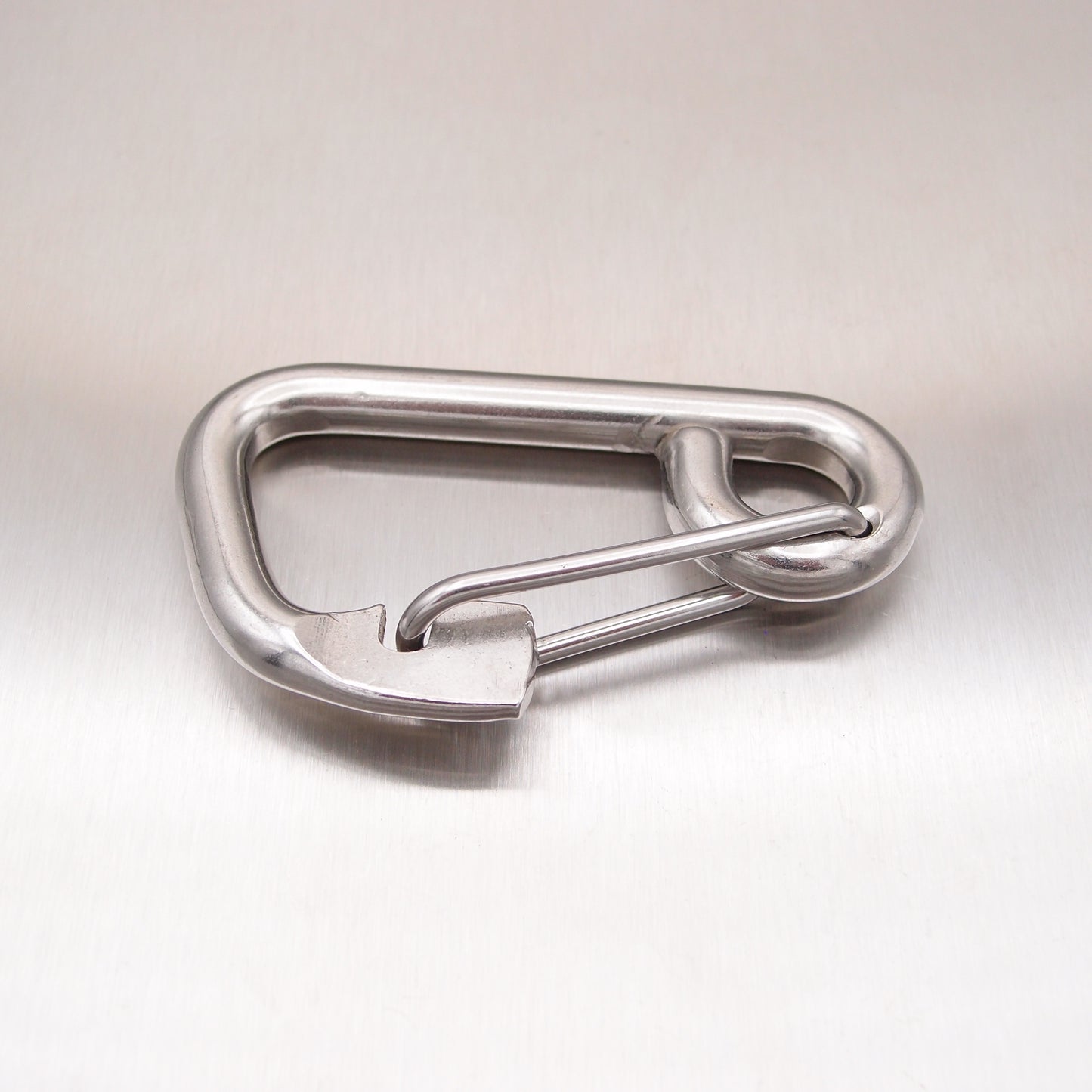 Stainless Steel Formed Eye Carbine Hooks with Spring Wire Safety Catch - AISI 316