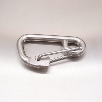 Stainless Steel Formed Eye Carbine Hooks with Spring Wire Safety Catch - AISI 316