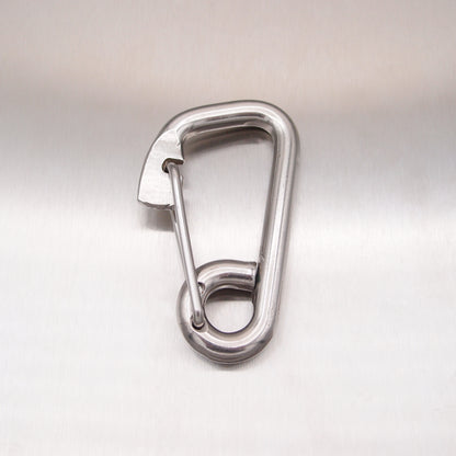 Stainless Steel Formed Eye Carbine Hooks with Spring Wire Safety Catch - AISI 316
