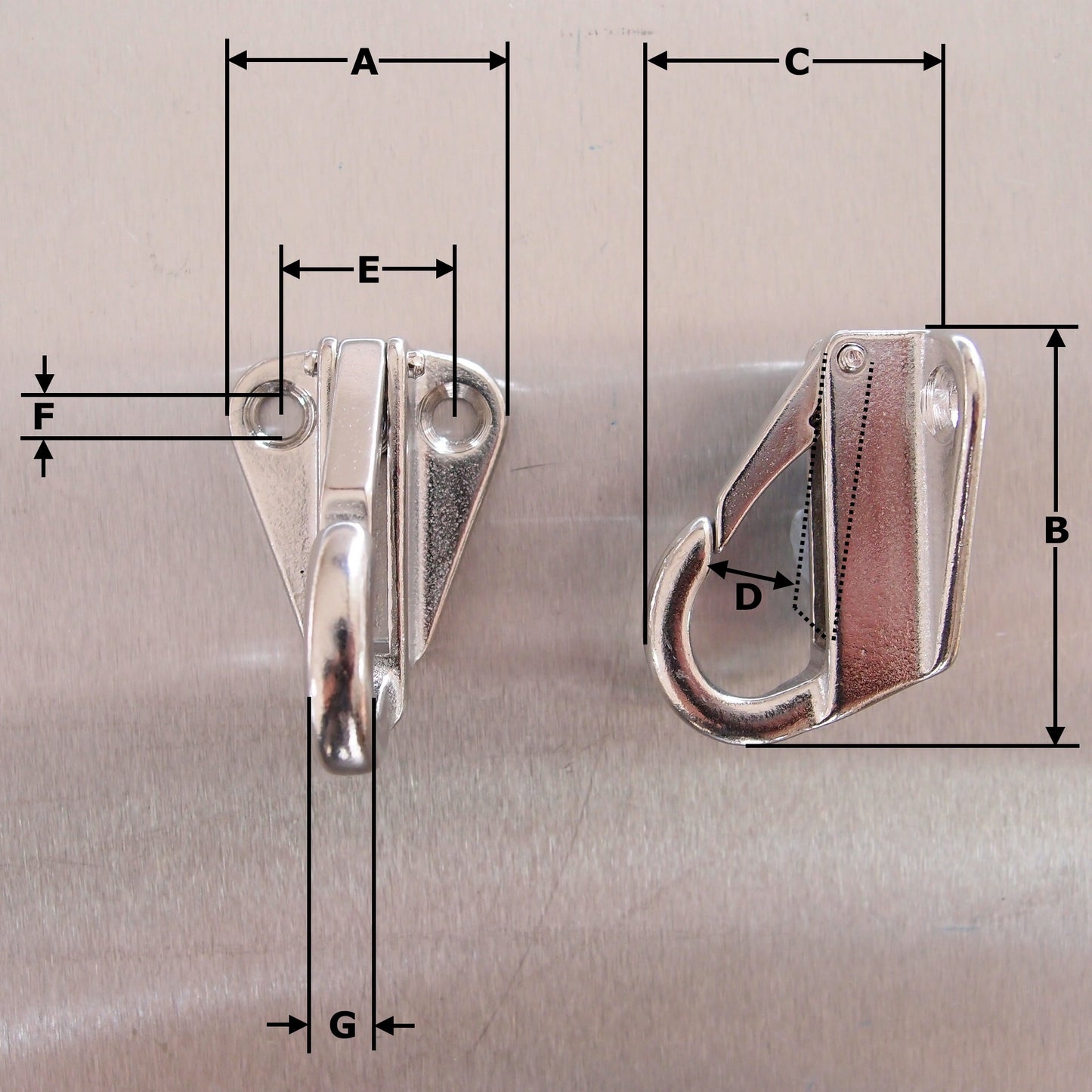 Stainless Steel Fending Hook with Safety Catch - AISI 316